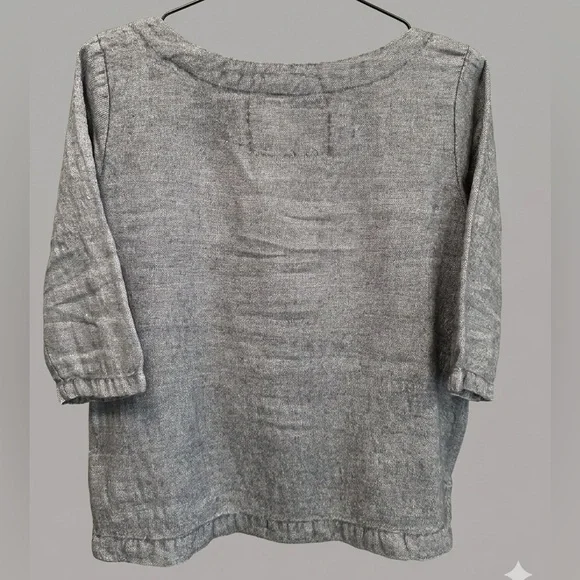 notPERFECTLINEN Gray Linen/wool Top - Picture 2 of 3